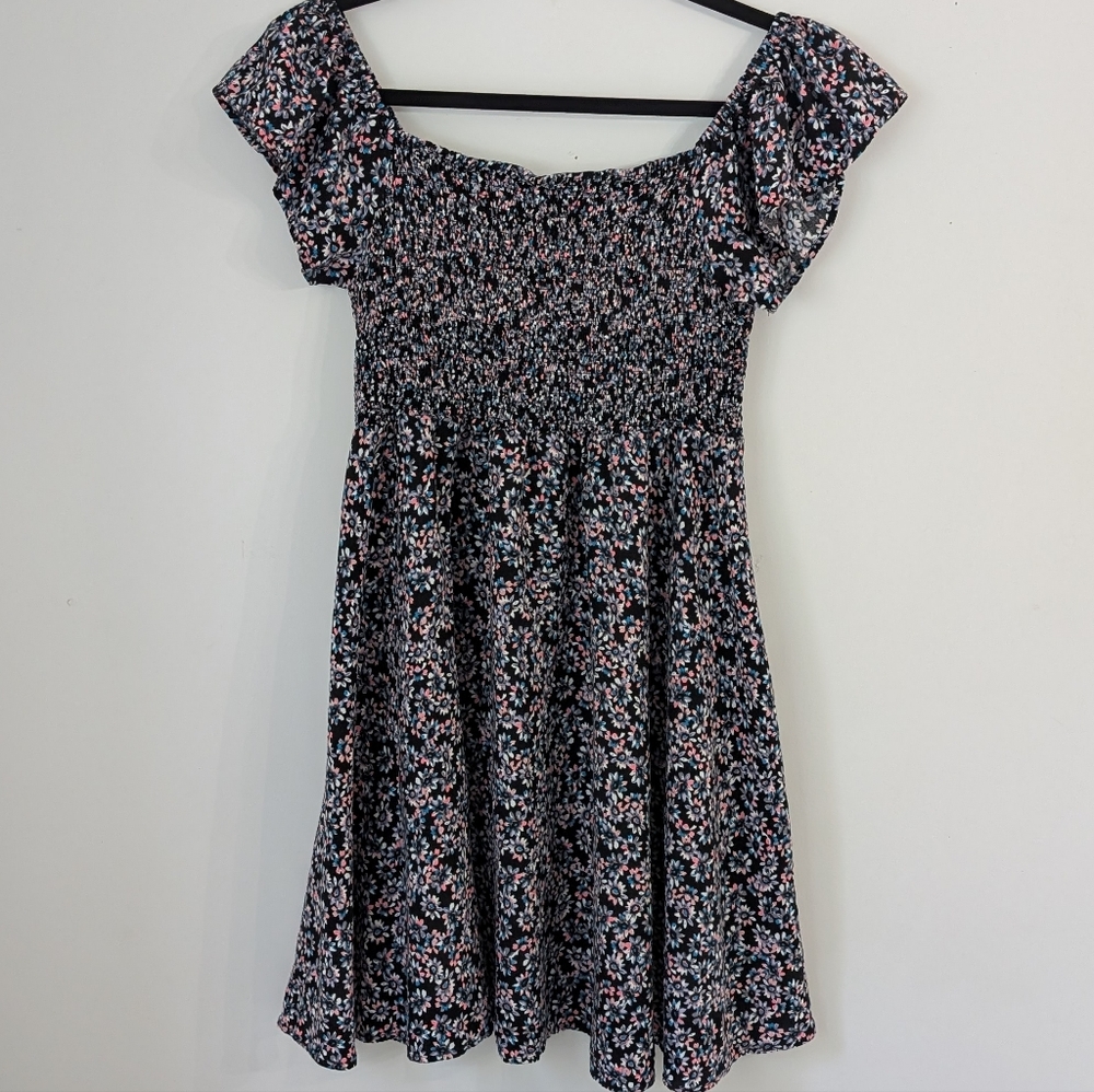 Torrid Black and Pink Smocked Dress